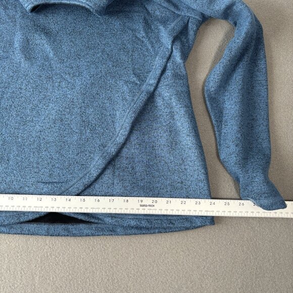 Aventura Clothing Harlow Zip Neck Top Blue Size Large Velvet Fleece Comfy Soft - Picture 10 of 16